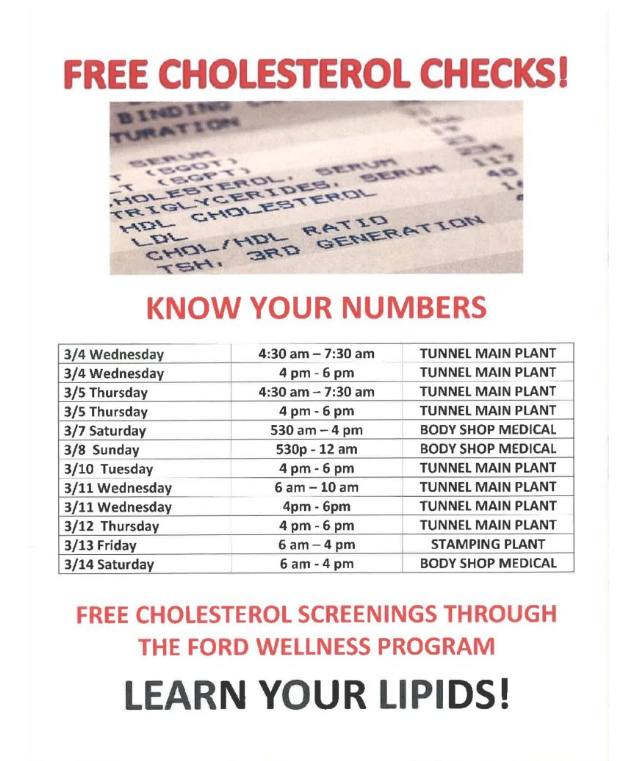 Free Cholesterol Checks